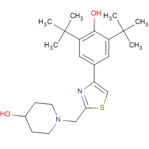 473541-68-3  4-Piperidinol,1-[[4-[3,5-bis(1,1-dimethylethyl)-4-hydroxyphenyl]-2-thiazolyl]methyl]-