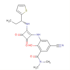 473728-75-5  Benzamide,5-cyano-3-[[3,4-dioxo-2-[[(1R)-1-(2-thienyl)propyl]amino]-1-cyclobuten-1-yl]amino]-2-hydroxy-N,N-dimethyl-