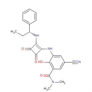 473729-03-2  Benzamide,5-cyano-3-[[3,4-dioxo-2-[[(1R)-1-phenylpropyl]amino]-1-cyclobuten-1-yl]amino]-2-hydroxy-N,N-dimethyl-
