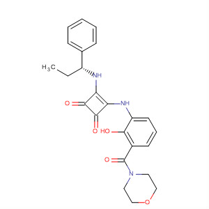 473729-07-6  Morpholine,4-[3-[[3,4-dioxo-2-[[(1R)-1-phenylpropyl]amino]-1-cyclobuten-1-yl]amino]-2-hydroxybenzoyl]-