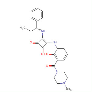 473730-00-6  Piperazine,1-[3-[[3,4-dioxo-2-[[(1R)-1-phenylpropyl]amino]-1-cyclobuten-1-yl]amino]-2-hydroxybenzoyl]-4-methyl-