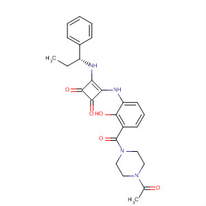 473730-01-7  Piperazine,1-acetyl-4-[3-[[3,4-dioxo-2-[[(1R)-1-phenylpropyl]amino]-1-cyclobuten-1-yl]amino]-2-hydroxybenzoyl]-