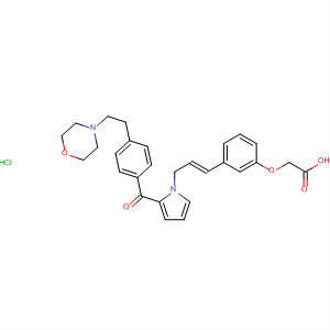 474006-99-0  Acetic acid,[3-[(1E)-3-[2-[4-[2-(4-morpholinyl)ethyl]benzoyl]-1H-pyrrol-1-yl]-1-propenyl]phenoxy]-, monohydrochloride