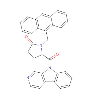 474433-42-6  9H-Pyrido[3,4-b]indole,9-[[(2S)-1-(9-anthracenylmethyl)-5-oxo-2-pyrrolidinyl]carbonyl]-
