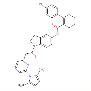 474522-83-3  1-Cyclohexene-1-carboxamide,2-(4-chlorophenyl)-N-[1-[[6-(2,5-dimethyl-1H-pyrrol-1-yl)-2-pyridinyl]acetyl]-2,3-dihydro-1H-indol-5-yl]-