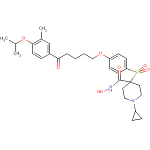 476182-26-0  4-Piperidinecarboxamide,1-cyclopropyl-N-hydroxy-4-[[4-[[5-[3-methyl-4-(1-methylethoxy)phenyl]-5-oxopentyl]oxy]phenyl]sulfonyl]-