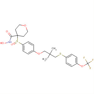 476182-75-9  2H-Pyran-4-carboxamide,4-[[4-[2,2-dimethyl-3-[[4-(trifluoromethoxy)phenyl]thio]propoxy]phenyl]sulfonyl]tetrahydro-N-hydroxy-