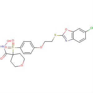 476182-87-3  2H-Pyran-4-carboxamide,4-[[4-[2-[(6-chloro-2-benzoxazolyl)thio]ethoxy]phenyl]sulfonyl]tetrahydro-N-hydroxy-