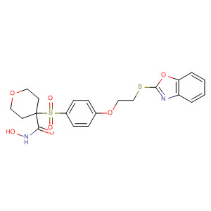 476182-94-2  2H-Pyran-4-carboxamide,4-[[4-[2-(2-benzoxazolylthio)ethoxy]phenyl]sulfonyl]tetrahydro-N-hydroxy-