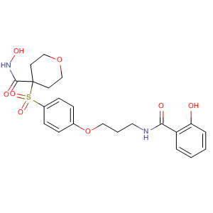 476183-30-9  2H-Pyran-4-carboxamide,tetrahydro-N-hydroxy-4-[[4-[3-[(2-hydroxybenzoyl)amino]propoxy]phenyl]sulfonyl]-