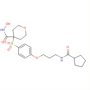 476183-71-8  2H-Pyran-4-carboxamide,4-[[4-[3-[(cyclopentylcarbonyl)amino]propoxy]phenyl]sulfonyl]tetrahydro-N-hydroxy-