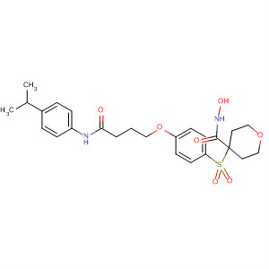 476184-26-6  2H-Pyran-4-carboxamide,tetrahydro-N-hydroxy-4-[[4-[4-[[4-(1-methylethyl)phenyl]amino]-4-oxobutoxy]phenyl]sulfonyl]-