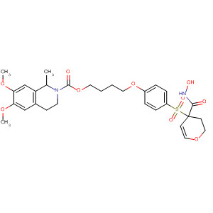 476184-65-3  2(1H)-Isoquinolinecarboxylic acid, 3,4-dihydro-6,7-dimethoxy-1-methyl-,4-[4-[[tetrahydro-4-[(hydroxyamino)carbonyl]-2H-pyran-4-yl]sulfonyl]phenoxy]butyl ester