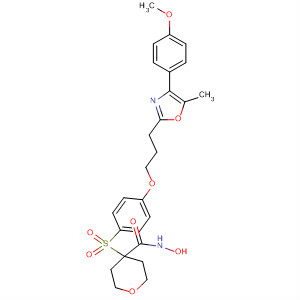 476185-02-1  2H-Pyran-4-carboxamide,tetrahydro-N-hydroxy-4-[[4-[3-[4-(4-methoxyphenyl)-5-methyl-2-oxazolyl]propoxy]phenyl]sulfonyl]-
