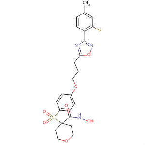 476185-81-6  2H-Pyran-4-carboxamide,4-[[4-[3-[3-(2-fluoro-4-methylphenyl)-1,2,4-oxadiazol-5-yl]propoxy]phenyl]sulfonyl]tetrahydro-N-hydroxy-