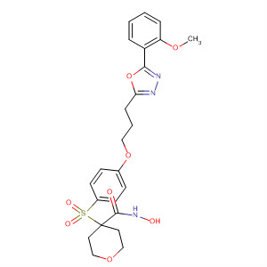 476185-82-7  2H-Pyran-4-carboxamide,tetrahydro-N-hydroxy-4-[[4-[3-[5-(2-methoxyphenyl)-1,3,4-oxadiazol-2-yl]propoxy]phenyl]sulfonyl]-