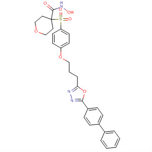 476185-92-9  2H-Pyran-4-carboxamide,4-[[4-[3-(5-[1,1'-biphenyl]-4-yl-1,3,4-oxadiazol-2-yl)propoxy]phenyl]sulfonyl]tetrahydro-N-hydroxy-