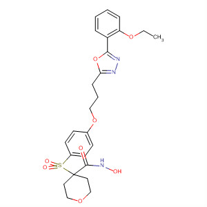 476185-99-6  2H-Pyran-4-carboxamide,4-[[4-[3-[5-(2-ethoxyphenyl)-1,3,4-oxadiazol-2-yl]propoxy]phenyl]sulfonyl]tetrahydro-N-hydroxy-