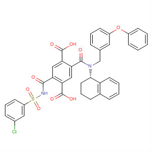 476489-61-9  1,4-Benzenedicarboxylic acid,2-[[[(3-chlorophenyl)sulfonyl]amino]carbonyl]-5-[[[(3-phenoxyphenyl)methyl][(1S)-1,2,3,4-tetrahydro-1-naphthalenyl]amino]carbonyl]-