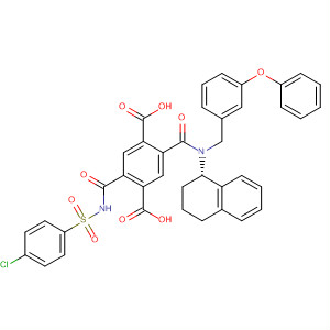 476489-63-1  1,4-Benzenedicarboxylic acid,2-[[[(4-chlorophenyl)sulfonyl]amino]carbonyl]-5-[[[(3-phenoxyphenyl)methyl][(1S)-1,2,3,4-tetrahydro-1-naphthalenyl]amino]carbonyl]-