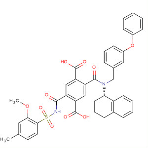 476489-87-9  1,4-Benzenedicarboxylic acid,2-[[[(2-methoxy-4-methylphenyl)sulfonyl]amino]carbonyl]-5-[[[(3-phenoxyphenyl)methyl][(1S)-1,2,3,4-tetrahydro-1-naphthalenyl]amino]carbonyl]-