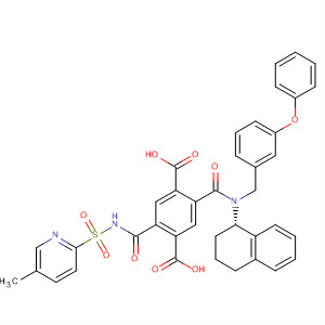 476489-89-1  1,4-Benzenedicarboxylic acid,2-[[[(5-methyl-2-pyridinyl)sulfonyl]amino]carbonyl]-5-[[[(3-phenoxyphenyl)methyl][(1S)-1,2,3,4-tetrahydro-1-naphthalenyl]amino]carbonyl]-