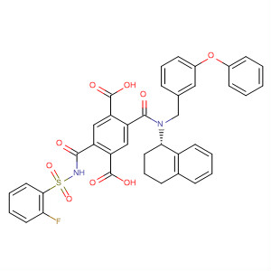 476489-98-2  1,4-Benzenedicarboxylic acid,2-[[[(2-fluorophenyl)sulfonyl]amino]carbonyl]-5-[[[(3-phenoxyphenyl)methyl][(1S)-1,2,3,4-tetrahydro-1-naphthalenyl]amino]carbonyl]-