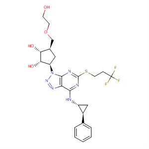 477283-76-4  1,2-Cyclopentanediol,3-[(2-hydroxyethoxy)methyl]-5-[7-[[(1R,2S)-2-phenylcyclopropyl]amino]-5-[(3,3,3-trifluoropropyl)thio]-3H-1,2,3-triazolo[4,5-d]pyrimidin-3-yl]-,(1S,2R,3R,5R)-