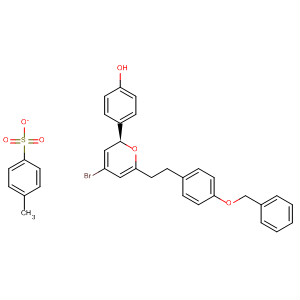 477284-02-9  Phenol,4-[(2S,4R,6S)-4-bromotetrahydro-6-[2-[4-(phenylmethoxy)phenyl]ethyl]-2H-pyran-2-yl]-, 4-methylbenzenesulfonate