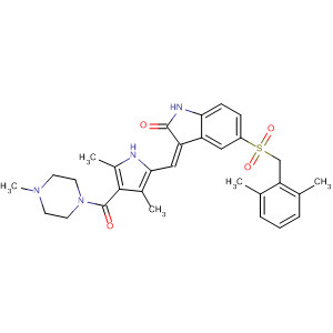 477575-55-6  Piperazine,1-[[5-[(Z)-[5-[[(2,6-dimethylphenyl)methyl]sulfonyl]-1,2-dihydro-2-oxo-3H-indol-3-ylidene]methyl]-2,4-dimethyl-1H-pyrrol-3-yl]carbonyl]-4-methyl-