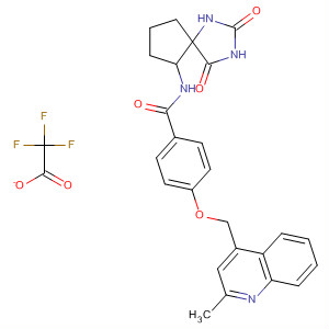 477581-61-6  Benzamide,N-(2,4-dioxo-1,3-diazaspiro[4.4]non-6-yl)-4-[(2-methyl-4-quinolinyl)methoxy]-, mono(trifluoroacetate)