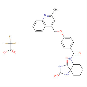 477581-80-9  Benzamide,N-(2,4-dioxo-1,3-diazaspiro[4.5]dec-6-yl)-4-[(2-methyl-4-quinolinyl)methoxy]-, mono(trifluoroacetate)