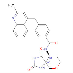 477581-96-7  Benzamide,N-[(5R,10S)-2,4-dioxo-7-oxa-1,3-diazaspiro[4.5]dec-10-yl]-4-[(2-methyl-4-quinolinyl)methyl]-, rel-