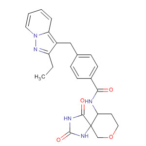 477582-00-6  Benzamide,N-(2,4-dioxo-7-oxa-1,3-diazaspiro[4.5]dec-10-yl)-4-[(2-ethylpyrazolo[1,5-a]pyridin-3-yl)methyl]-