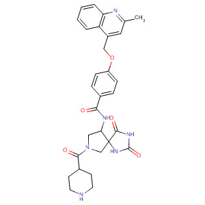 477582-30-2  Benzamide,N-[2,4-dioxo-7-(4-piperidinylcarbonyl)-1,3,7-triazaspiro[4.4]non-9-yl]-4-[(2-methyl-4-quinolinyl)methoxy]-