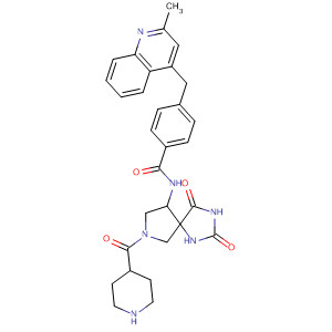 477582-48-2  Benzamide,N-[2,4-dioxo-7-(4-piperidinylcarbonyl)-1,3,7-triazaspiro[4.4]non-9-yl]-4-[(2-methyl-4-quinolinyl)methyl]-