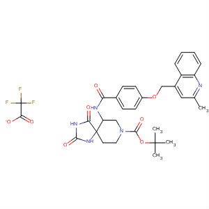 477582-93-7  1,3,8-Triazaspiro[4.5]decane-8-carboxylic acid,6-[[4-[(2-methyl-4-quinolinyl)methoxy]benzoyl]amino]-2,4-dioxo-,1,1-dimethylethyl ester, mono(trifluoroacetate)