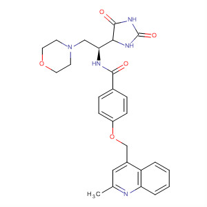 477583-14-5  Benzamide,N-[(1S)-1-(2,5-dioxo-4-imidazolidinyl)-2-(4-morpholinyl)ethyl]-4-[(2-methyl-4-quinolinyl)methoxy]-