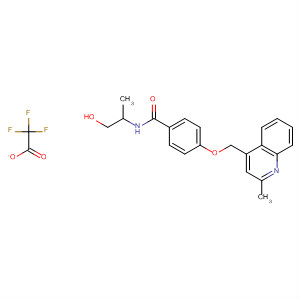 477584-75-1  Benzamide,N-(2-hydroxy-1-methylethyl)-4-[(2-methyl-4-quinolinyl)methoxy]-,mono(trifluoroacetate) (salt)