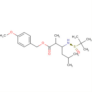 477586-79-1  Hexanoic acid, 3-[[(R)-(1,1-dimethylethyl)sulfinyl]amino]-2,5-dimethyl-,(4-methoxyphenyl)methyl ester, (2S,3R)-
