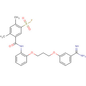 47766-59-6  Benzenesulfonyl fluoride,5-[[[2-[3-[3-(aminoiminomethyl)phenoxy]propoxy]phenyl]amino]carbonyl]-2,4-dimethyl-