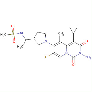 477701-02-3  Methanesulfonamide,N-[1-[1-(2-amino-4-cyclopropyl-7-fluoro-2,3-dihydro-5-methyl-1,3-dioxo-1H-pyrido[1,2-c]pyrimidin-6-yl)-3-pyrrolidinyl]ethyl]-