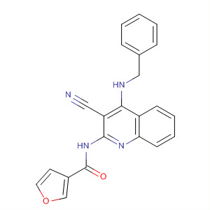 477706-95-9  3-Furancarboxamide, N-[3-cyano-4-[(phenylmethyl)amino]-2-quinolinyl]-