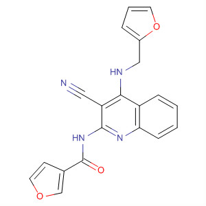 477707-06-5  3-Furancarboxamide,N-[3-cyano-4-[(2-furanylmethyl)amino]-2-quinolinyl]-