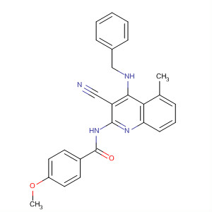 477707-55-4  Benzamide,N-[3-cyano-5-methyl-4-[(phenylmethyl)amino]-2-quinolinyl]-4-methoxy-