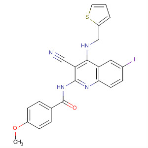477707-58-7  Benzamide,N-[3-cyano-6-iodo-4-[(2-thienylmethyl)amino]-2-quinolinyl]-4-methoxy-