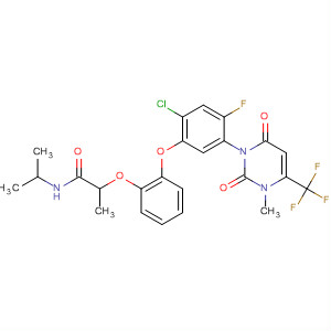 477715-58-5  Propanamide,2-[2-[2-chloro-5-[3,6-dihydro-3-methyl-2,6-dioxo-4-(trifluoromethyl)-1(2H)-pyrimidinyl]-4-fluorophenoxy]phenoxy]-N-(1-methylethyl)-