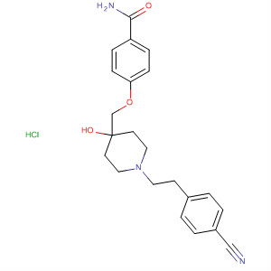 477721-13-4  Benzamide,4-[[1-[2-(4-cyanophenyl)ethyl]-4-hydroxy-4-piperidinyl]methoxy]-,monohydrochloride