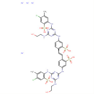 42815-85-0  Benzenesulfonic acid,2,2'-(1,2-ethenediyl)bis[5-[[4-[(4-chloro-5-methyl-2-sulfophenyl)amino]-6-[(2-hydroxyethyl)amino]-1,3,5-triazin-2-yl]amino]-, tetrasodium salt