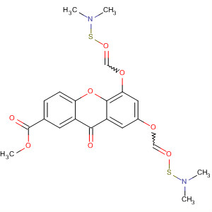 42878-81-9  9H-Xanthene-2-carboxylic acid,5,7-bis[(dimethylamino)thioxomethoxy]-9-oxo-, methyl ester